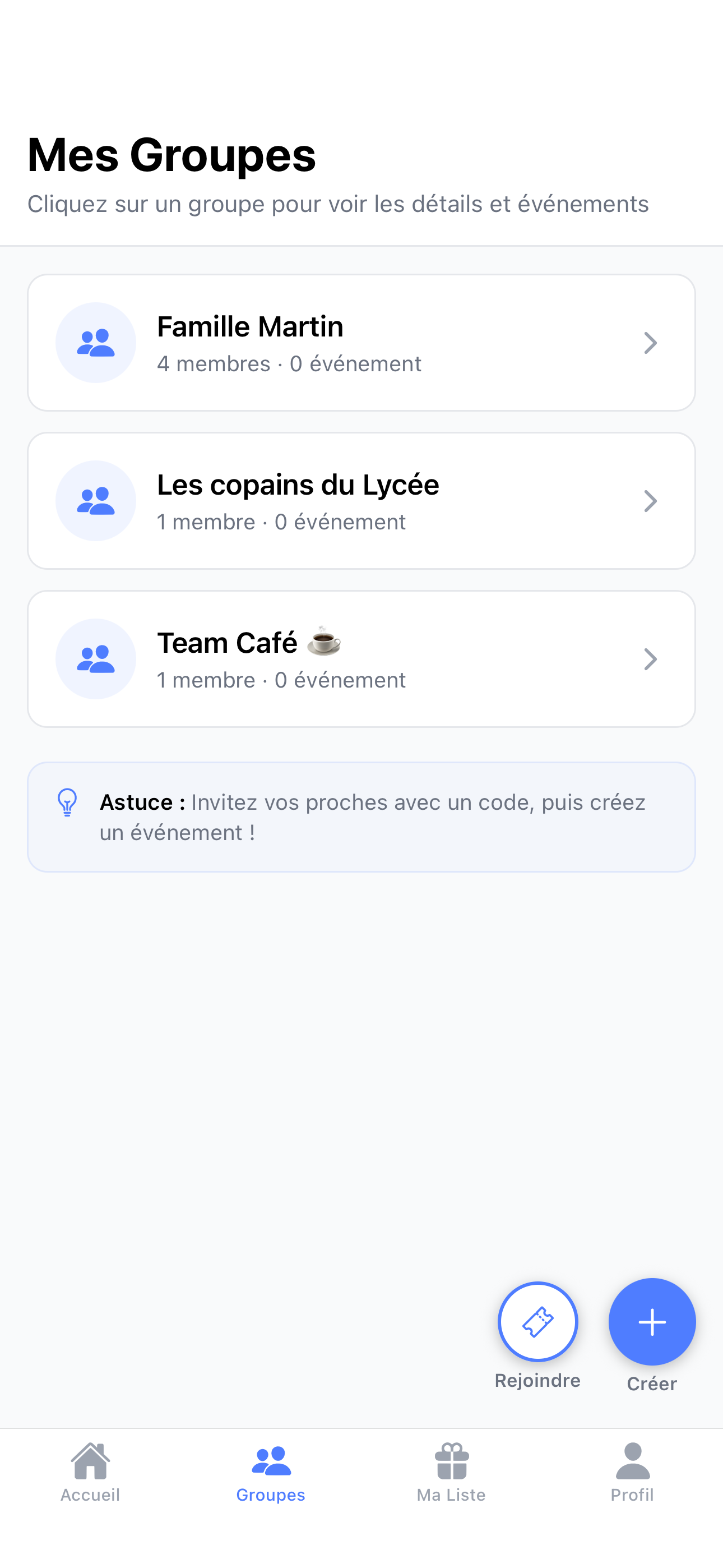 Liste de souhaits GiftHub